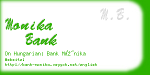 monika bank business card